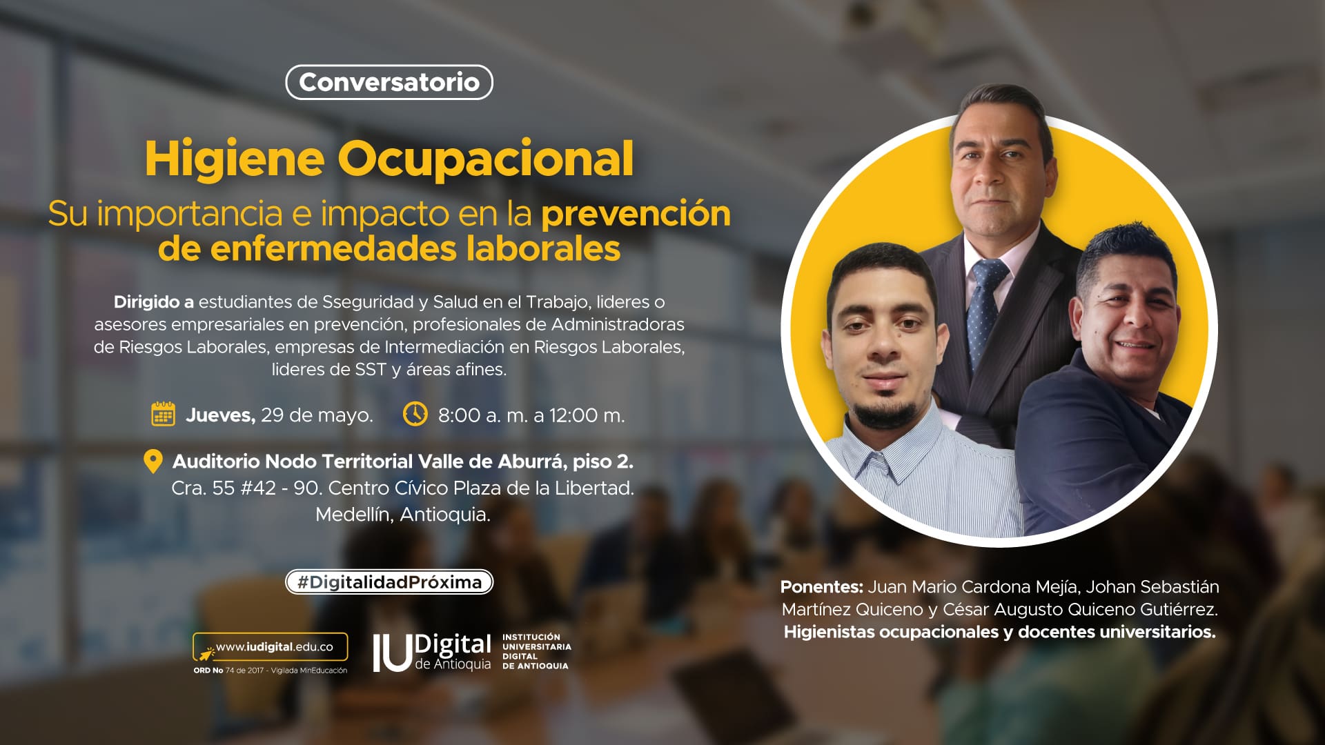 E-card invitación conservatorio higiene ocupacional