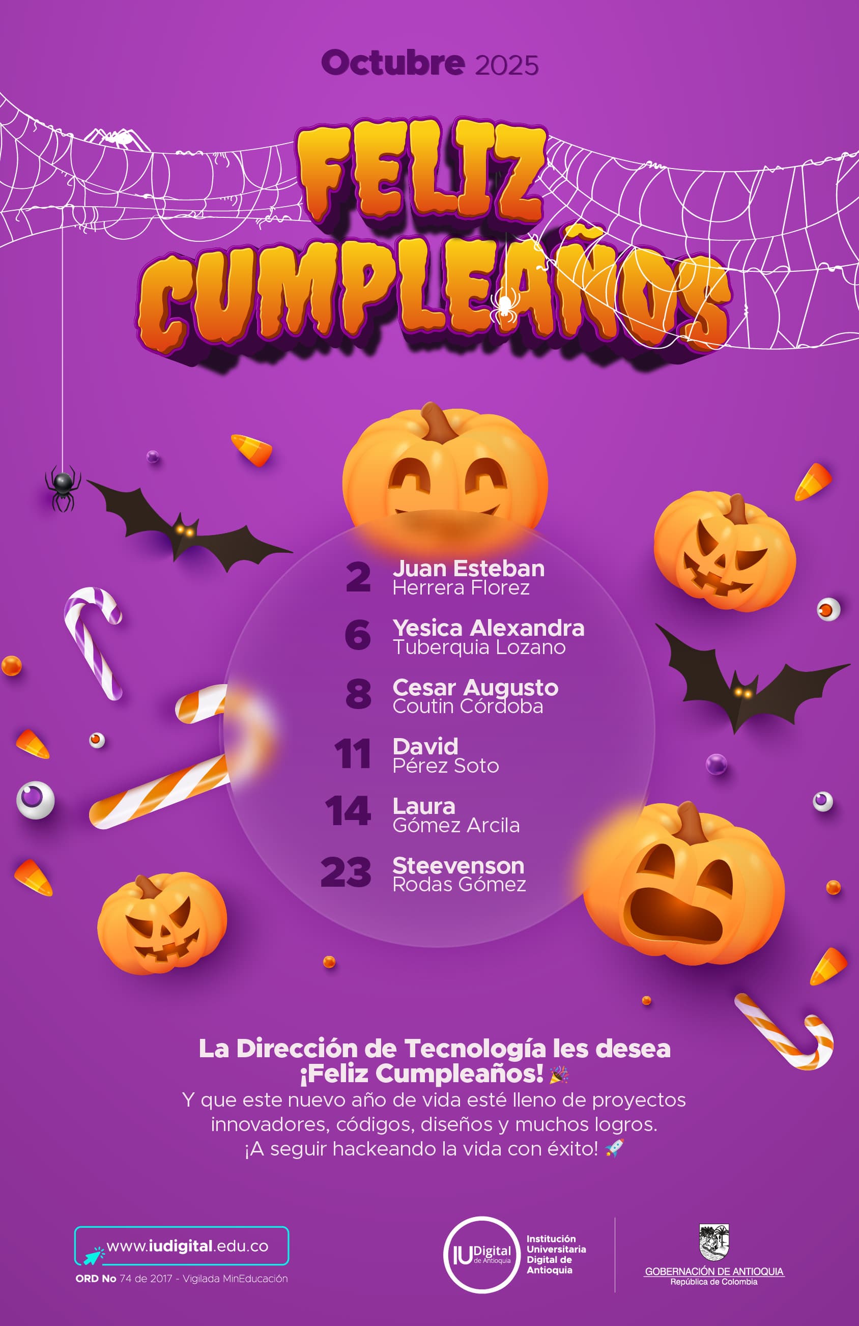 Cumpleaños Octubre Direccion de Tecnologia